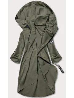 Tenký asymetrický dámsky prehoz cez oblečenie vo farbe khaki (B8117-11)