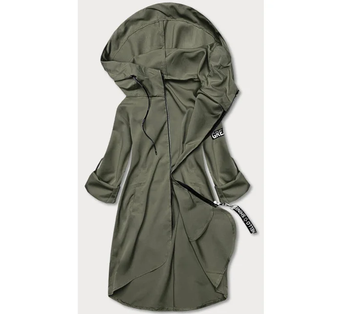 Tenký asymetrický dámsky prehoz cez oblečenie vo farbe khaki (B8117-11)