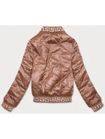 Dámska bunda typu "bomber" v karamelovej farbe (B8123-14) Dámska bunda typu "bomber" v karamelovej farbe (B8123-14)