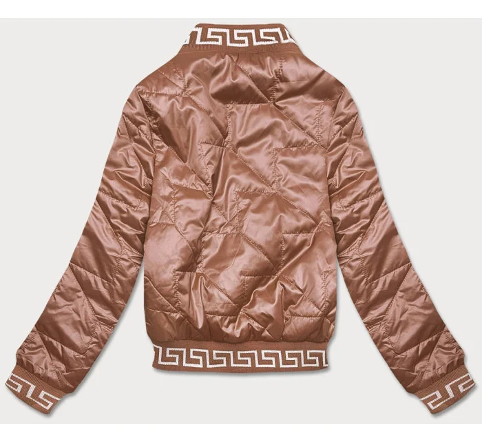 Dámska bunda typu "bomber" v karamelovej farbe (B8123-14) Dámska bunda typu "bomber" v karamelovej farbe (B8123-14)