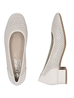 Dámske béžové kožené lodičky Rieker 43459-60