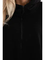 Zateplená mikina s bočnými otvormi čierna