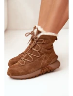 Dámské Sněhule Z Semiše S Kožíškem Big Star model 21706021 Hnědé - Big Star Shoes Dámské Sněhule Z Semiše S Kožíškem Big Star model 21706021 Hnědé - Big Star Shoes