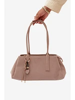 Eko semišová kabelka s přívěskem Béžová Nelina