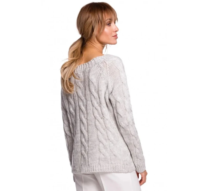 Svetr s výstřihem  šedý  model 21207530 - Moe