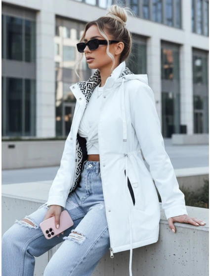 Dámska bunda parka s odnímateľnou kapucňou biela FashionStreet TY5580
