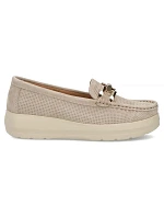 Béžové kožené mokasíny na  model 22097362 - FILIPPO