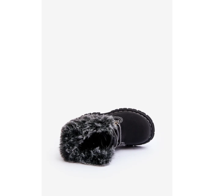 Dětské Trapery Botky na Zip s Kožíškem Černá model 21640144 - Boto