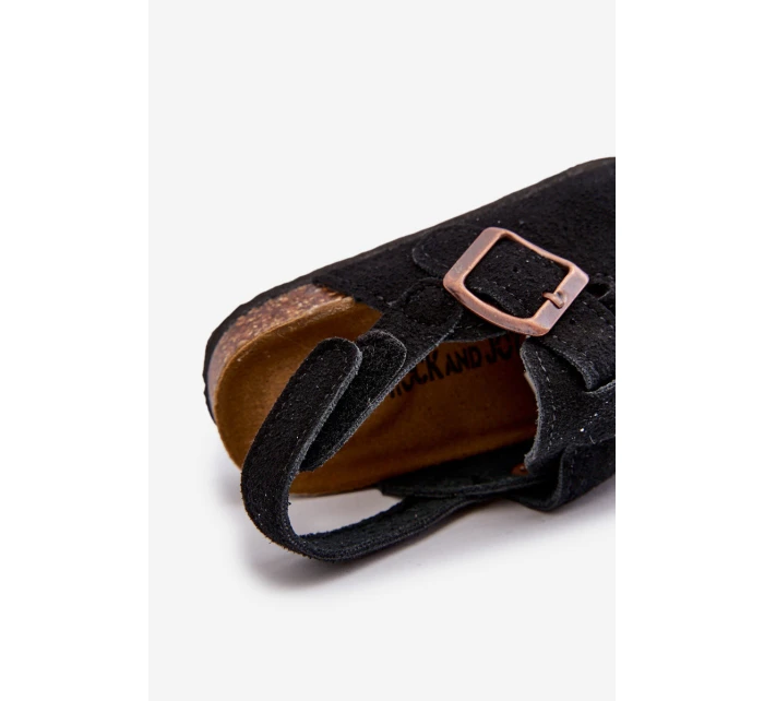 Chodaki Dziecięce Na Korkowej Platformie Czarne Vulagia Chodaki Dziecięce Na Korkowej Platformie Czarne Vulagia