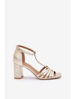 Sandały Z Naturalnej Skóry Na Słupku Laura Messi 2766