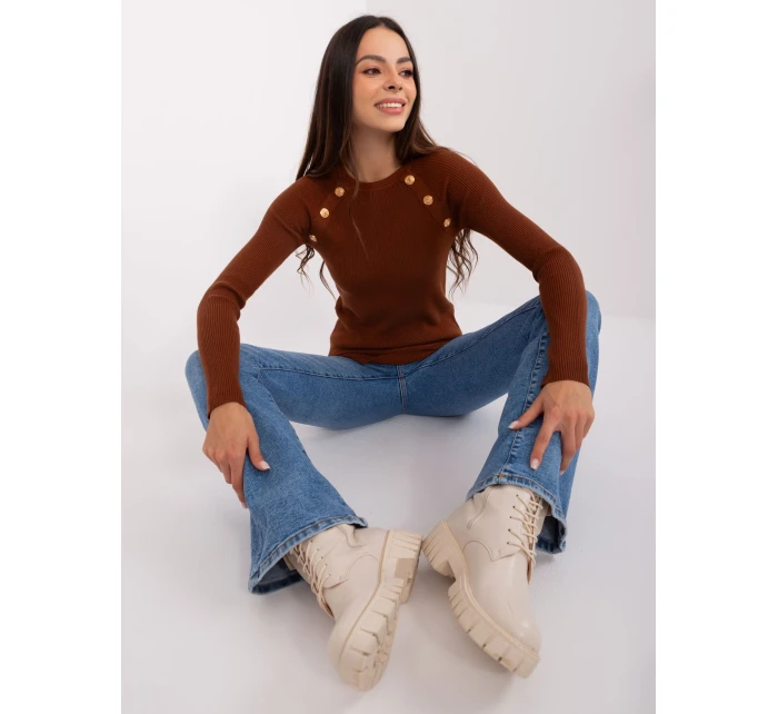 Sweter PM SW model 18904847 ciemny brązowy - FPrice