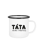 TÁTA MIMO PREVÁDZKY – biely plechový pohárik 350 ml