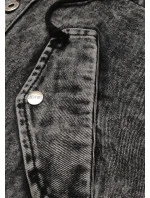 Černá dámská džínová bunda na knoflíky model 18209622 - Re-Dress