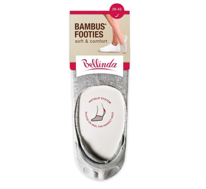 Bambusové veľmi nízke dámske ponožky BAMBUS FOOTIE SOCKS - BELLINDA - sivé