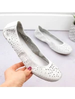 Kožená pohodlná polobotka W model 22033618 bílá - Rieker