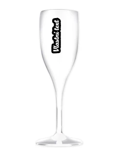 Personalizovaná nerozbitná pohár na prosecco s vlastným textom a obrysom