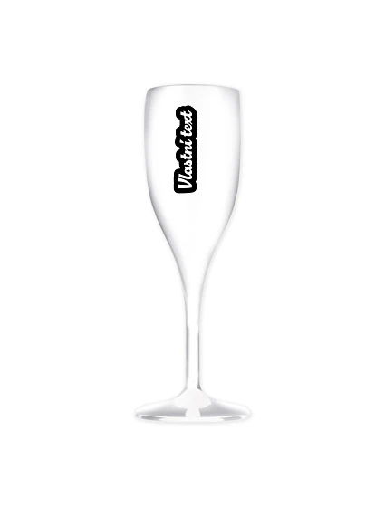 Personalizovaná nerozbitná pohár na prosecco s vlastným textom a obrysom