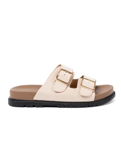 Trendy dámské Jasnobeżowy  nazouváky platforma