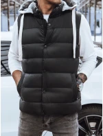 Pánska vesta s kapucňou čierna FashionStreet TX3936z