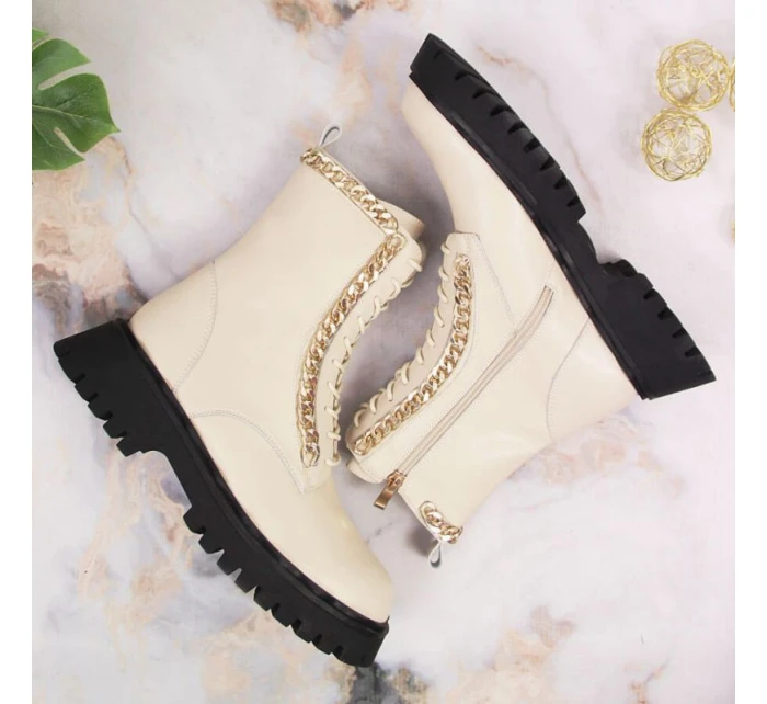 Zateplené kožené topánky s reťazou Artiker W HBH40 Zateplené kožené topánky s reťazou Artiker W HBH40