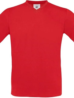 B&C Exact V-Neck Tričko s výstrihom do V 01.0006 červené