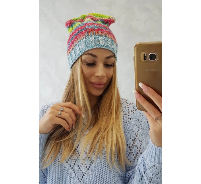 Fleecová čiapka Klaudia K255 žltá neón+modrá Fleecová čiapka Klaudia K255 žltá neón+modrá