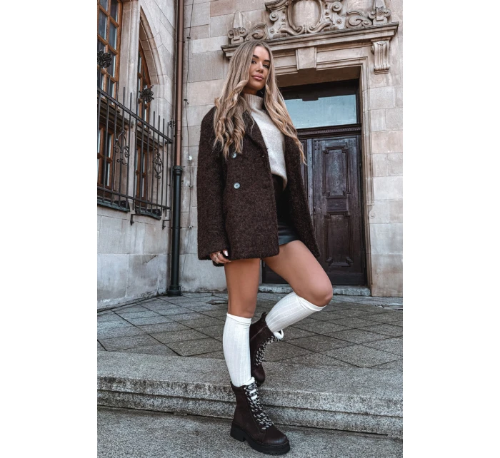 Dámské trapery boty z eko kůže čokoládové Bellora