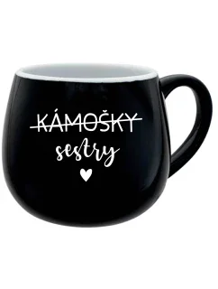 KÁMOŠKY SESTRY - černý keramický hrníček 300 ml
