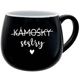KÁMOŠKY SESTRY - černý keramický hrníček 300 ml