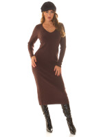 Sexy rib knit Mididress with golden details