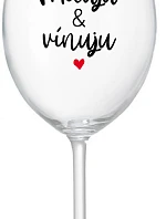 I LOVE & WINE - číry pohár na víno 350 ml