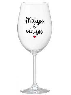 I LOVE & WINE - číry pohár na víno 350 ml