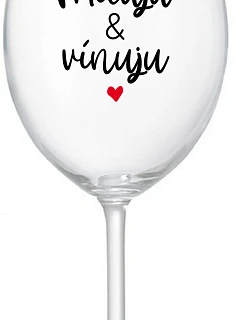 I LOVE & WINE - číry pohár na víno 350 ml