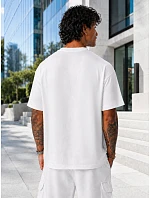 Tshirt męski oversize bawełniany z nadrukiem biały model 22214404 - FashionStreet