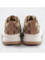 Tmavo béžové tenisky trampky s vyššou podrážkou (S067)