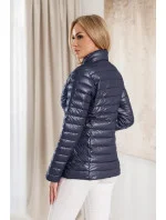 Tmavomodrá dámska prešívaná bunda s kapucňou (16M9106-215)