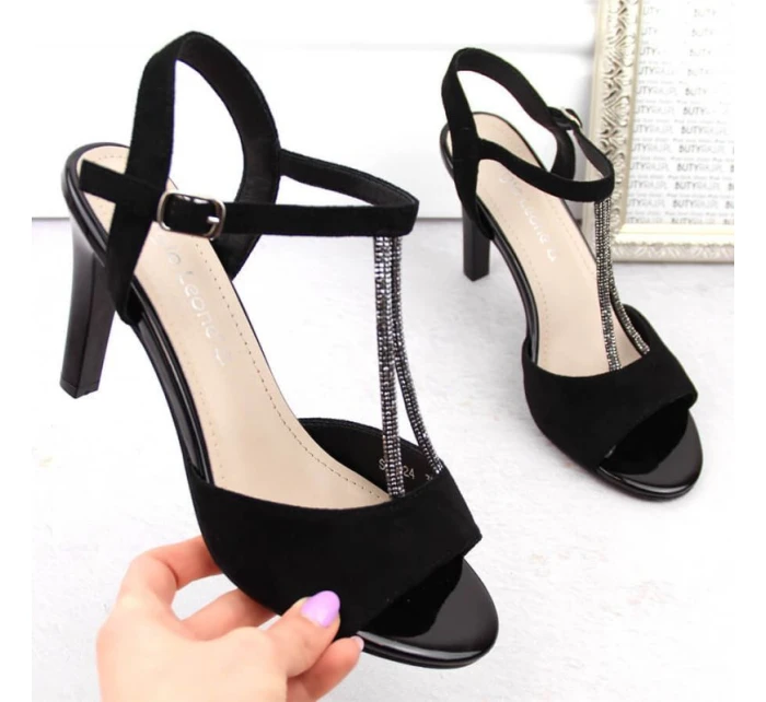 Černé semišové sandály W model 19907355 - SERGIO LEONE