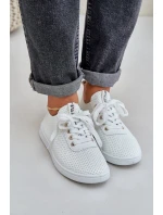 Dámské Ažurové Šněrovací Tenisky Světle Béžové model 21684935 - Boto Dámské Ažurové Šněrovací Tenisky Světle Béžové model 21684935 - Boto