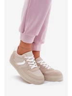 Niskie Sneakersy Damskie Na Platformie Beżowe Telmira