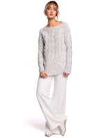 Svetr s výstřihem  šedý  model 21207530 - Moe