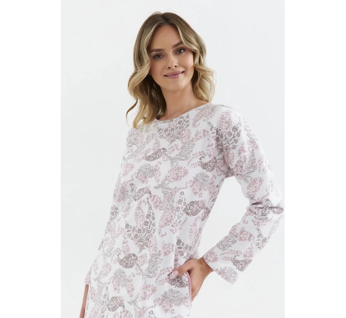 Dámska nočná košeľa 429 White Pattern - Cana