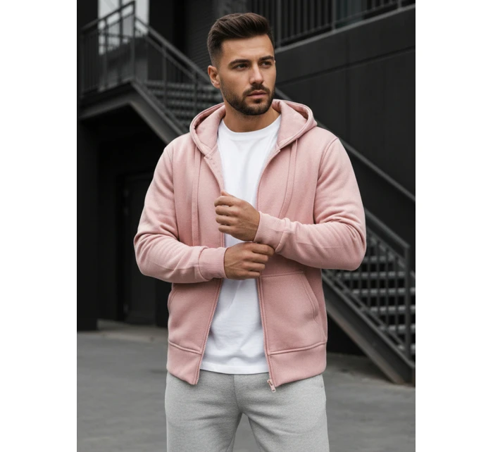 Pánská mikina s kapucí růžová Dstreet model 21962660 - FashionStreet Pánská mikina s kapucí růžová Dstreet model 21962660 - FashionStreet