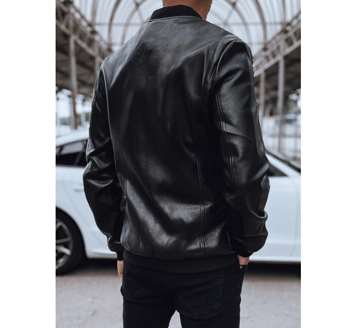 Pánská kožená bunda bomber černá model 21978791 - Dstreet