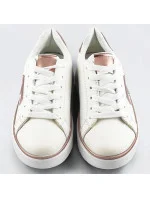 Bielo-medené šnurovacie tenisky sneakers s hviezdičkou (BB126N)