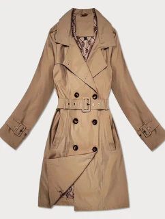 Płaszcz damski typu z Goodlookin ciemny beżowy model 21935915 - HAPPY HOUSE