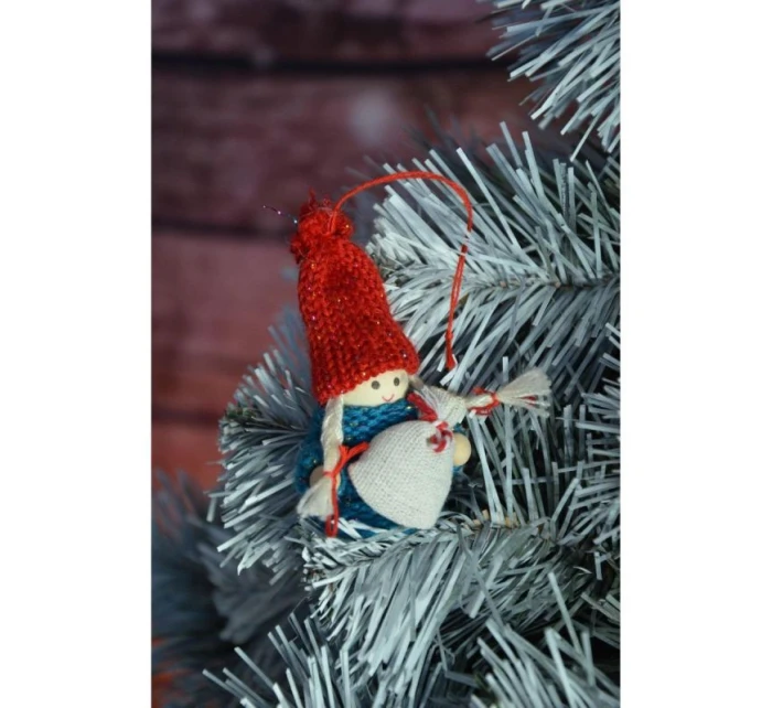 DEKORATÍVNA BÁBIKA S TAŠKOU MODRÉ DIEVČA 7,5 CM