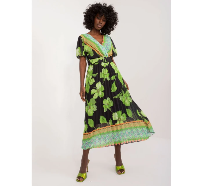 Sukienka DHJ SK  czarno zielony model 20105439 - FPrice