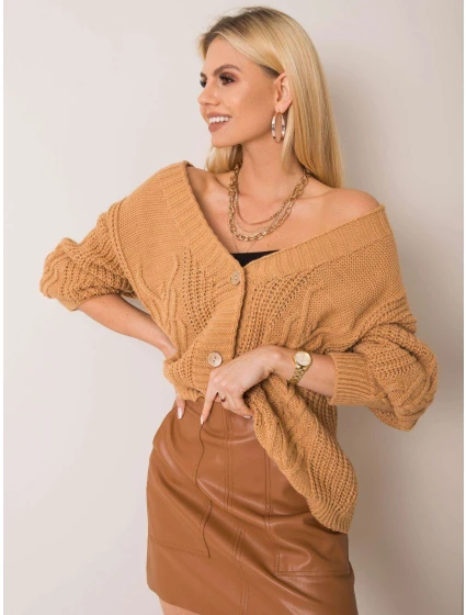 Sweter TW SW BI model 22003944 camelowy - FPrice Sweter TW SW BI model 22003944 camelowy - FPrice