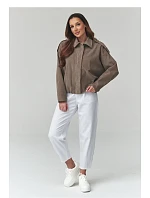 teplá šnúrová bunda model 225690 Makadamia teplá šnúrová bunda model 225690 Makadamia