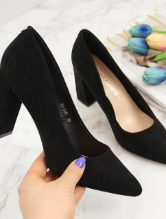 Sergio Leone W SK316A čierne semišové lodičky na podpätku